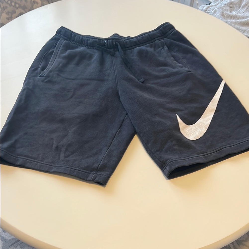 Nike Black and White Athletic Shorts with Swoosh